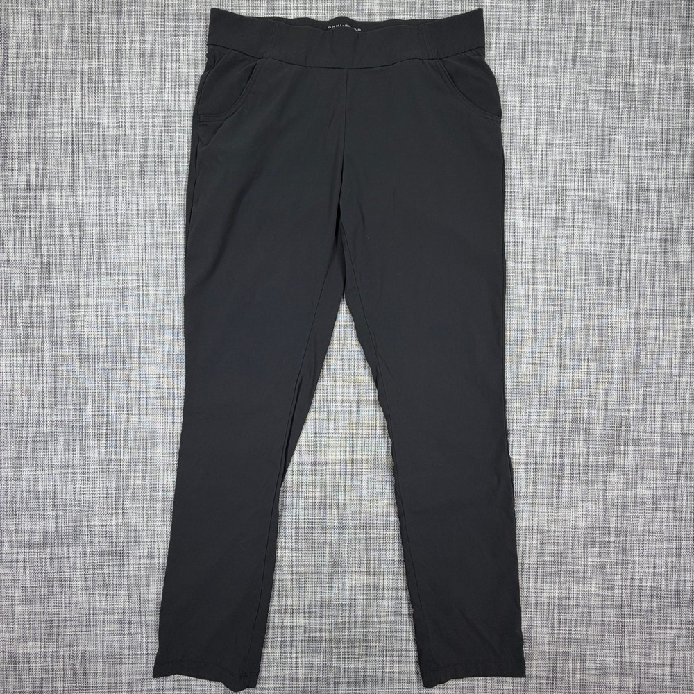Columbia Womens Anytime Casual Pull On Pants Black Stretch Straight Leg L/G